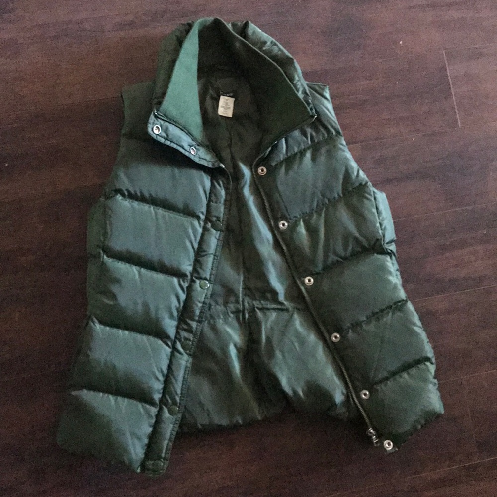 Jcrew green puff vest